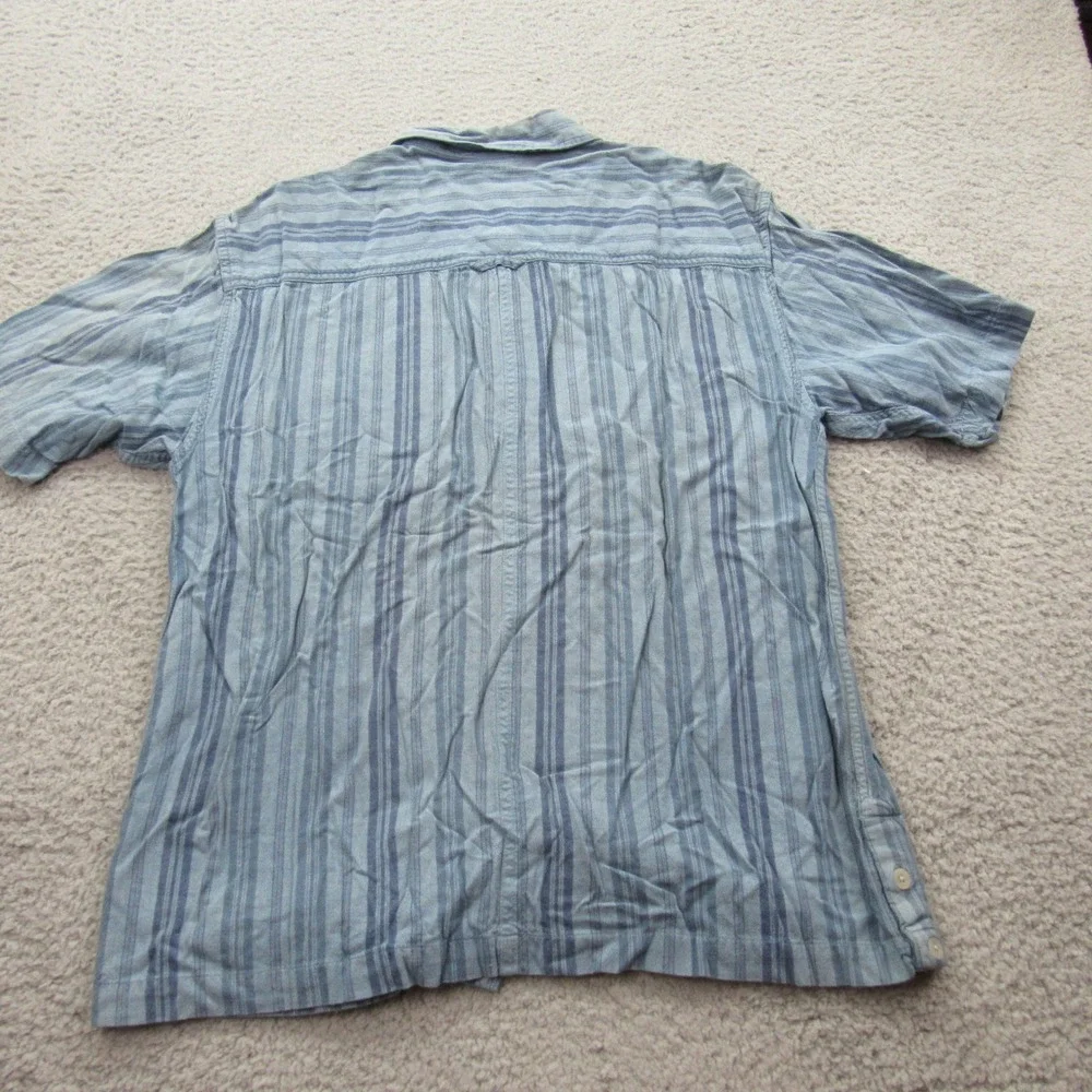 The North Face A5 Series Mens Blue Striped‎ Short Sleeve Button Up Shirt Medium